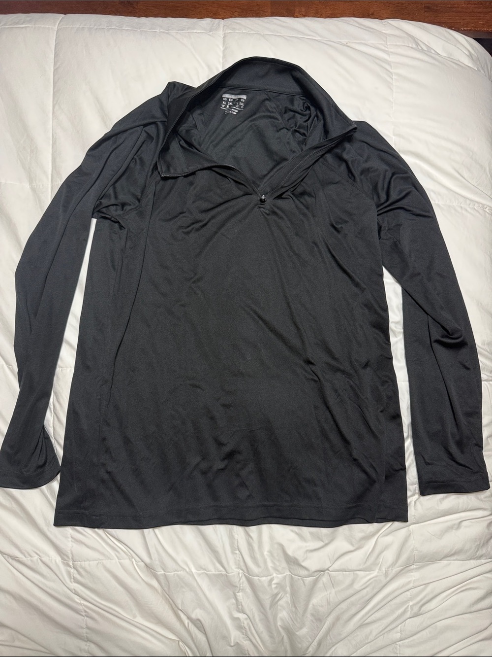 Men's Black Long-Sleeve Quarter-Zip Performance Top
